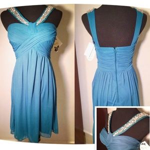 COPY - Nordstrom Turquoise Blue Silk Formal Dress NWT